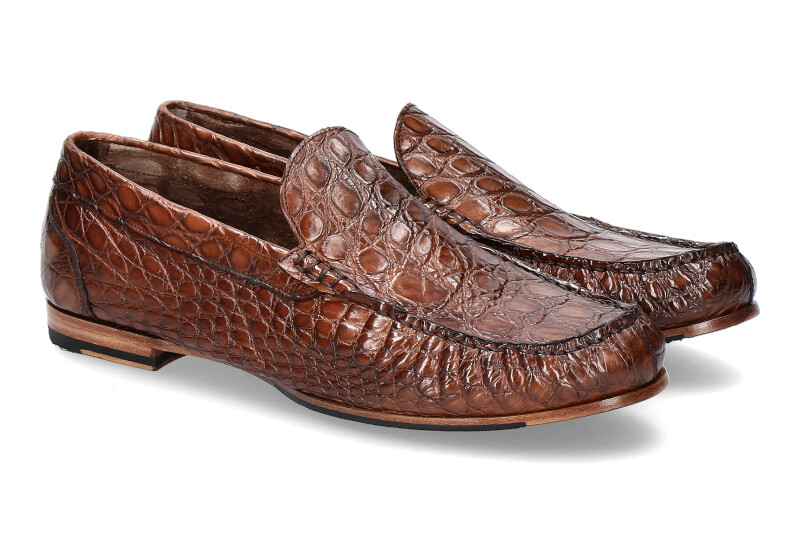 Doucal's Mokassin REAL CROCODILE MARRONE