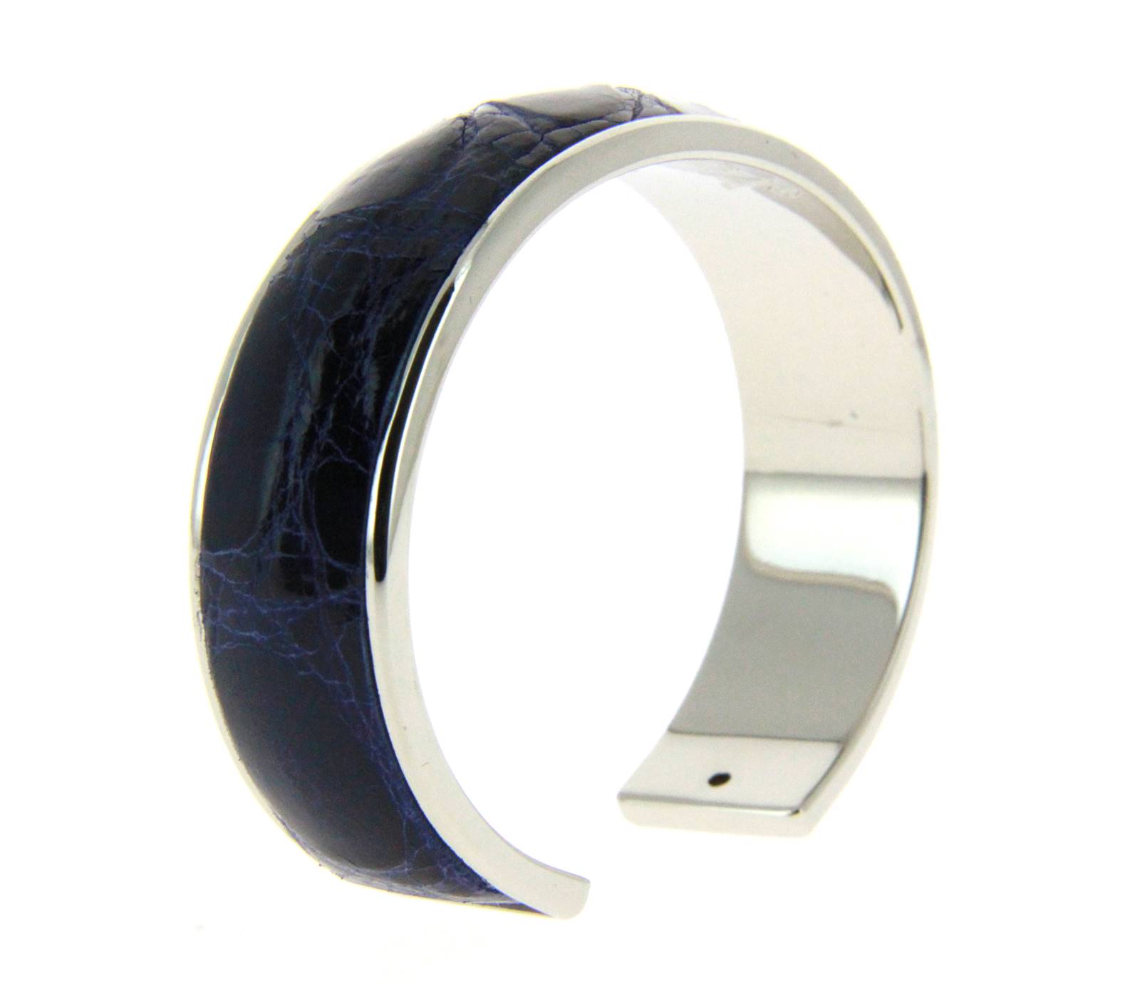 Stamerra Armband VERO GENUINE CROCO MEDON SILBER BLU 