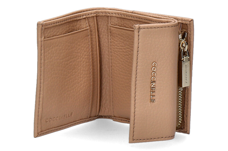 Coccinelle Portemonnaie GRAIN LEATHER METALLIC SOFT TOASTED Coccinelle Portemonnaie GRAIN LEATHER METALLIC SOFT TOASTED