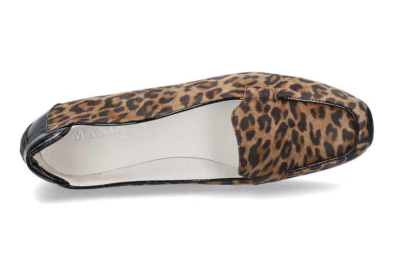 Mania Slipper CAMOSCIO LEOPARD PIUMA NERO (41½)