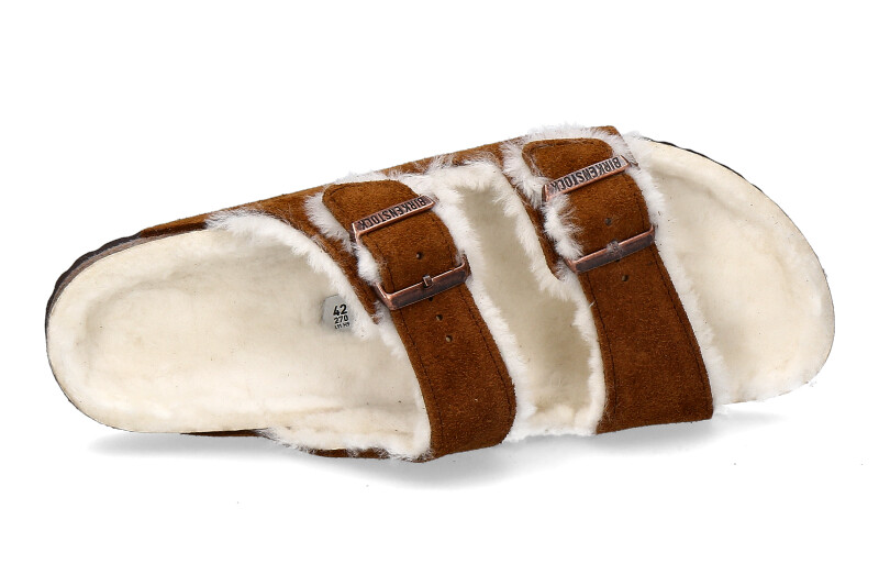 Birkenstock Pantolette ARIZONA FELL SCHMAL VELOURSLEDER MINK (41) Birkenstock Pantolette ARIZONA FELL SCHMAL VELOURSLEDER MINK (41)
