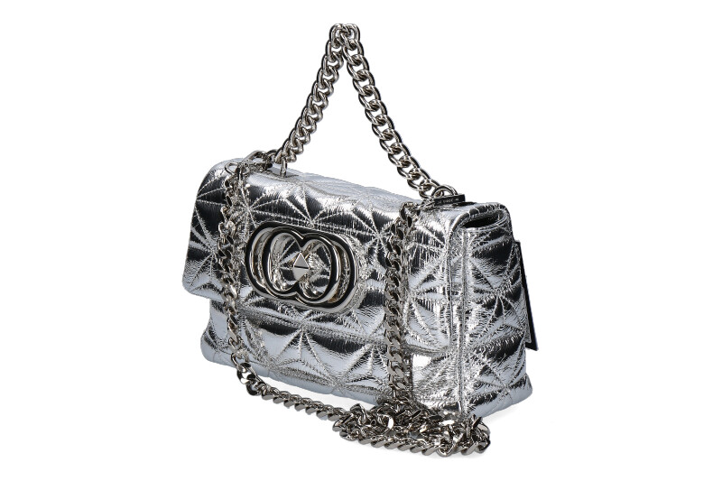 La Carrie Umhängetasche SHINY STEPHY MEDIUM LEATHER SILVER La Carrie Umhängetasche SHINY STEPHY MEDIUM LEATHER SILVER