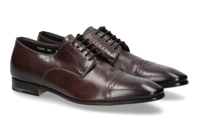 Santoni Schnürer LEATHER DARK BROWN (41½)