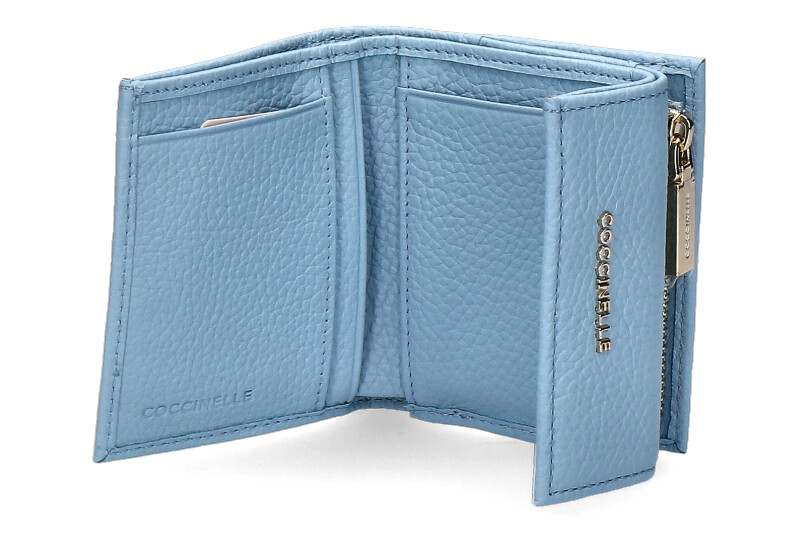 Coccinelle Portemonnaie GRAIN LEATHER METALLIC SOFT AQUARELLE BLUE Coccinelle Portemonnaie GRAIN LEATHER METALLIC SOFT AQUARELLE BLUE