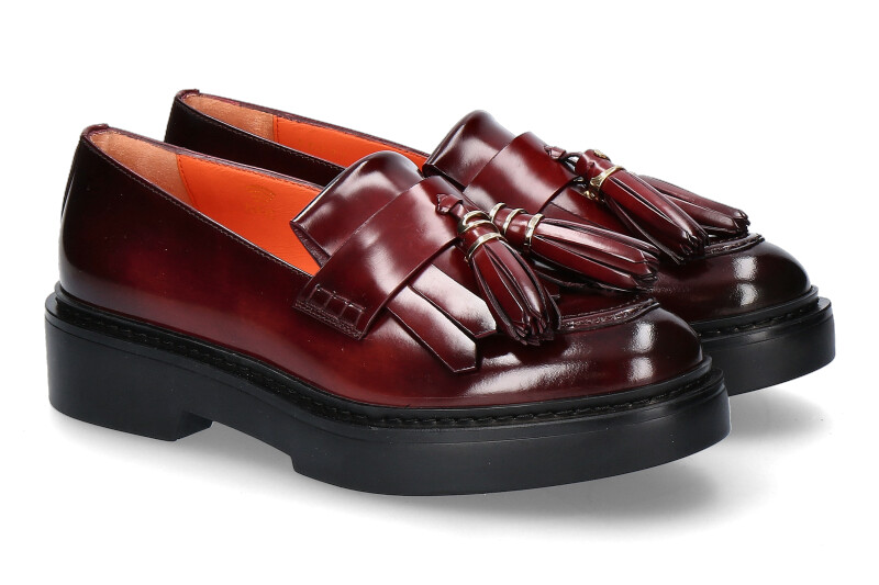 Santoni Damen-  Loafer TASSELS- bordo