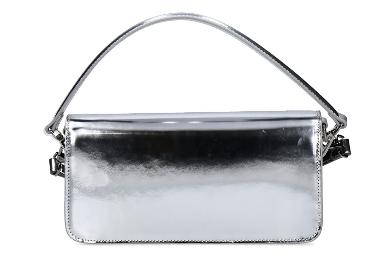 La Carrie Abendtasche SHINY BAGUETTE LEATHER SILVER