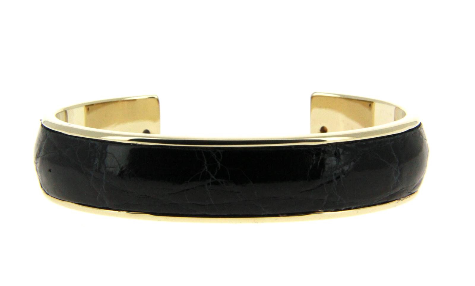 Stamerra Armband VERO GENUINE CROCO MEDON GOLD NERO