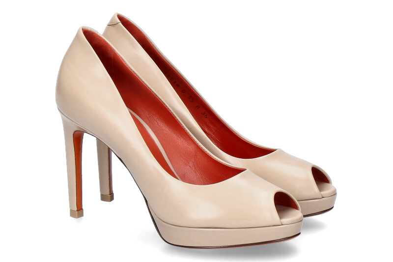 Santoni Peeptoe LEATHER BEIGE (35)