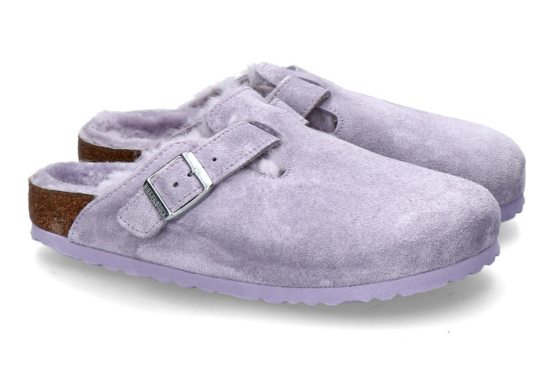 Birkenstock Damen-Clogs gefüttert BOSTON SHEARLING- purple fog