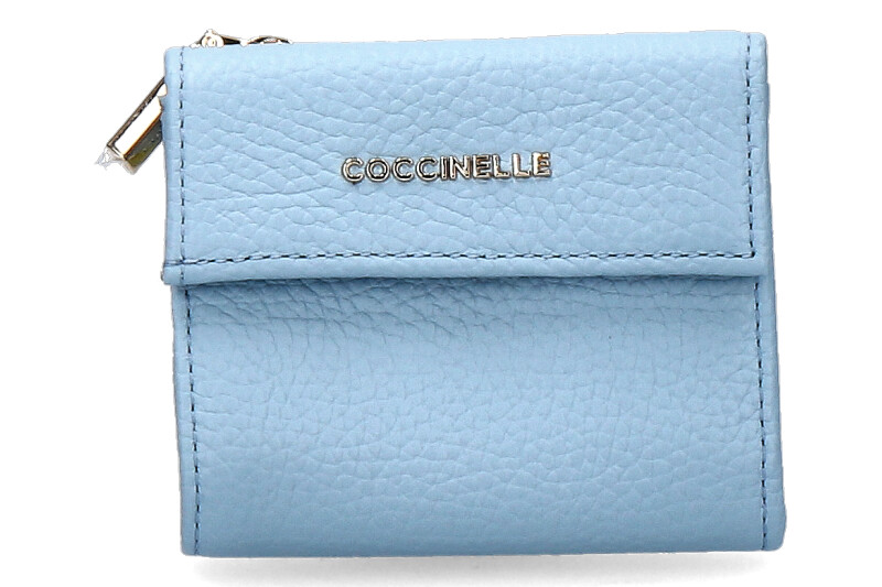 Coccinelle Portemonnaie GRAIN LEATHER METALLIC SOFT AQUARELLE BLUE Coccinelle Portemonnaie GRAIN LEATHER METALLIC SOFT AQUARELLE BLUE