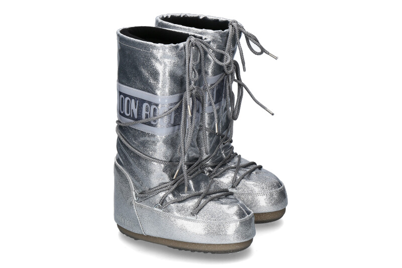 Moon Boot Snowboot ICON GLITTER- silber