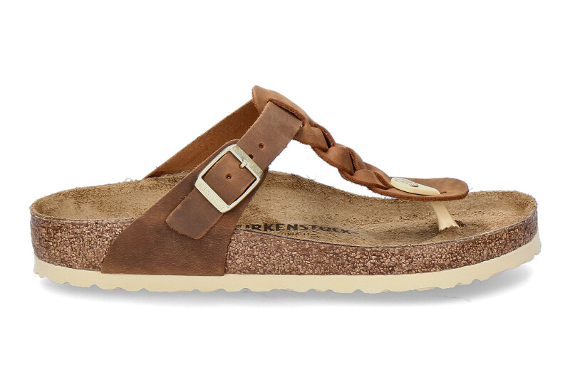 Birkenstock Pantolette GIZEH NORMAL BRAIDED COGNAC 