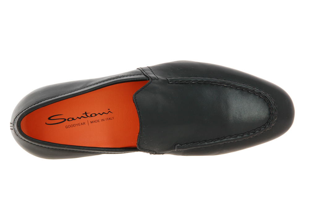 Santoni Slipper LEATHER BLACK NAPPA