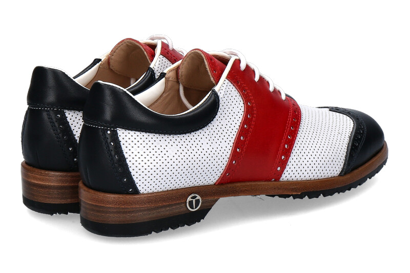 Tee Golf Shoes Damen- Golfschuh SUSY PERFORATO BLU BIANCO ROSSO (40)