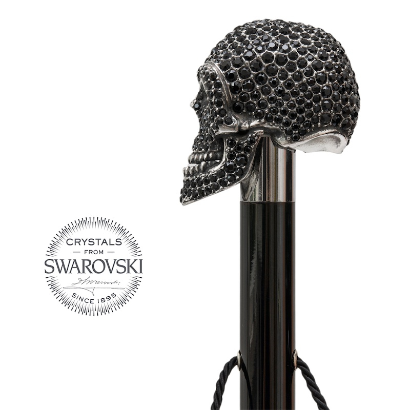 Pasotti Schuhanzieher SKULL SWAROVSKI BLACK