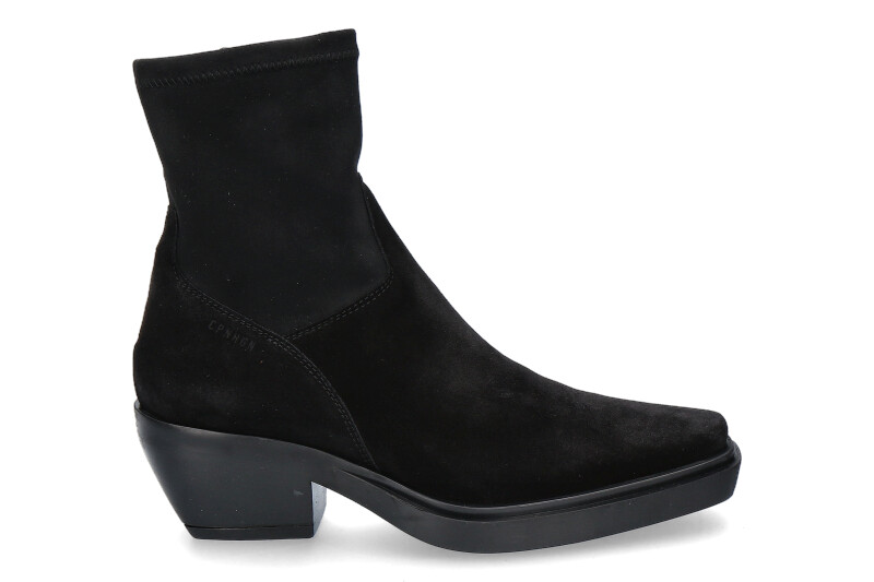 Copenhagen Studio Cowboy Bootie CPH235 STRECH  SUEDE-schwarz