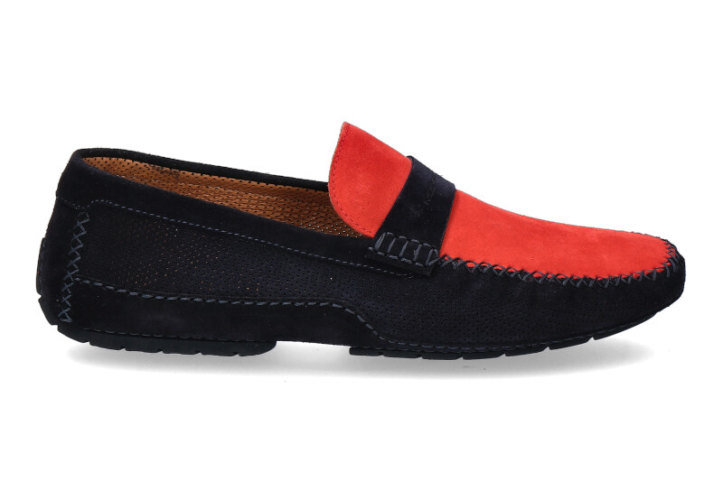 Moreschi Mokassin CAMOSCIO BLU SCURO ROSSO (44½) Moreschi Mokassin CAMOSCIO BLU SCURO ROSSO (44½)
