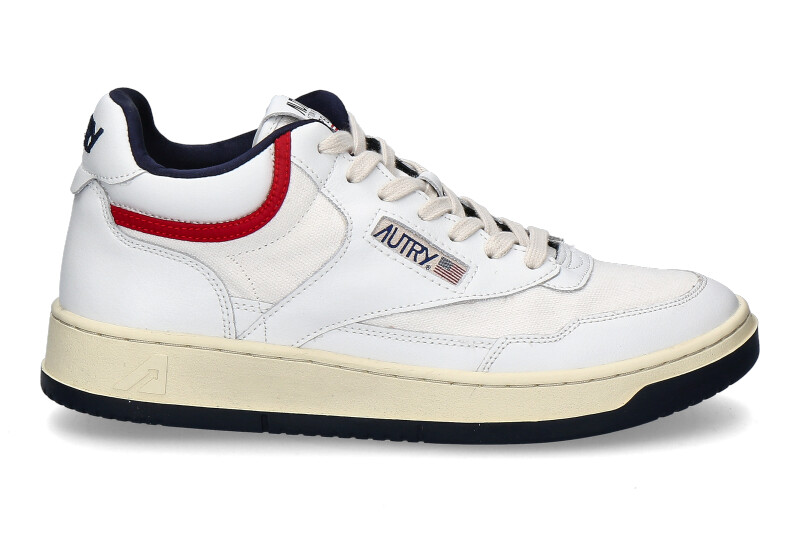 Autry Mid Cut Sneaker OPEN MID WHITE BLUE RED CE15