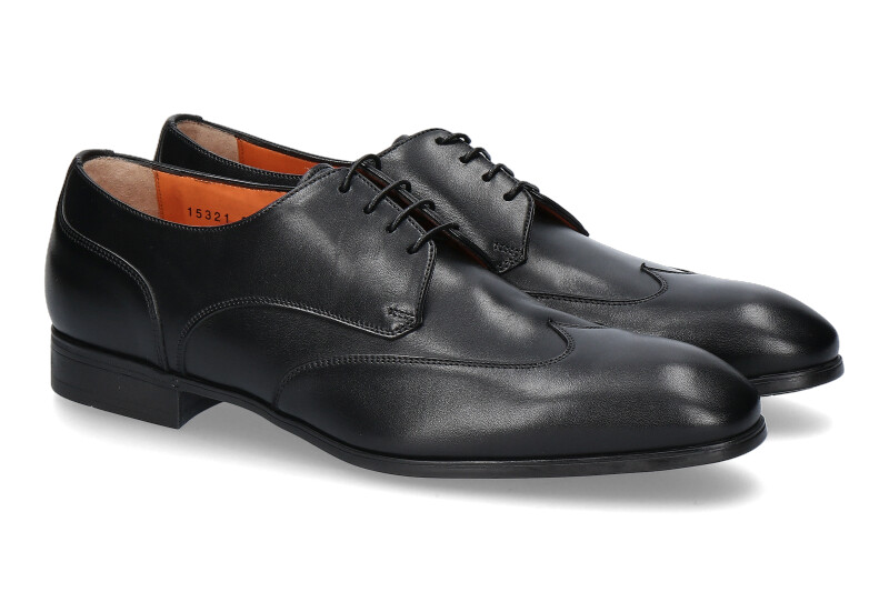 Santoni Schnürer LEATHER BLACK (43½)