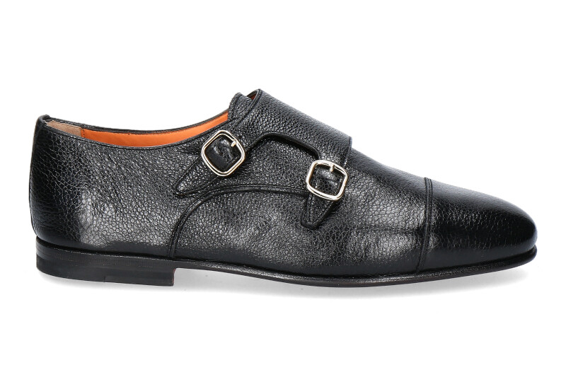 Santoni Monk LEATHER BLACK (43)