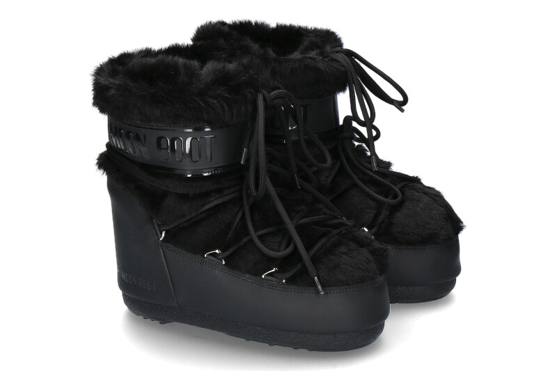 Moon Boot ICON LOW FAUX FUR- black