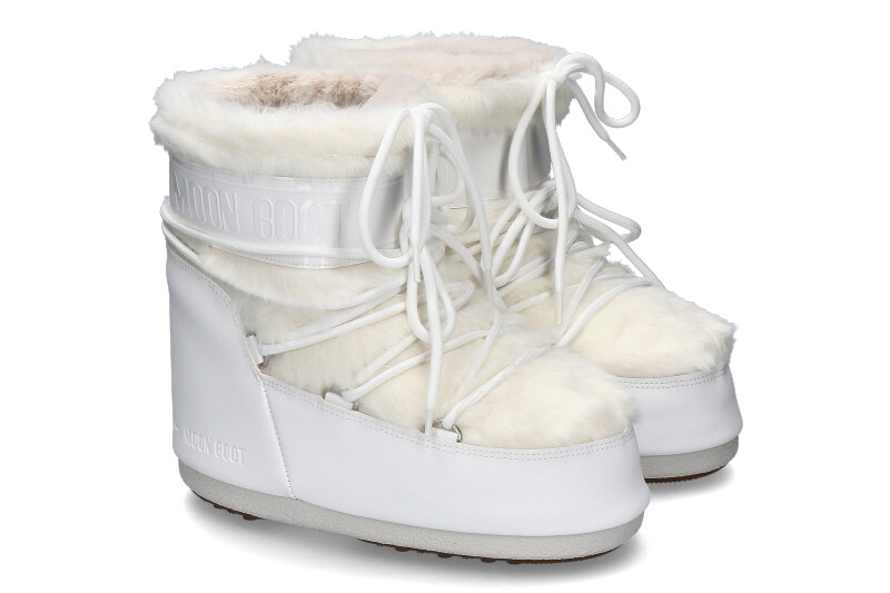 Moon Boot ICON LOW FAUX FUR OPTICAL WHITE