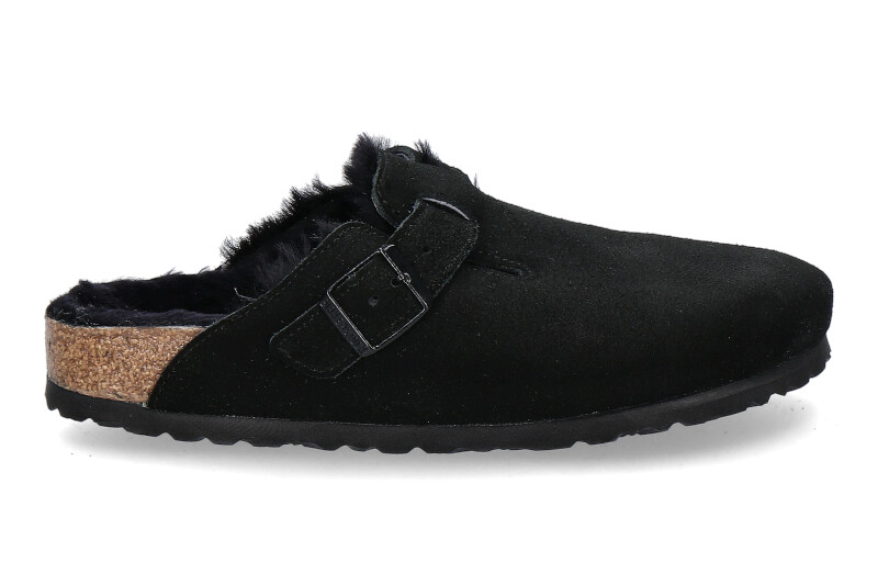 Birkenstock Clogs gefüttert BOSTON SCHMAL SHEARLING BLACK