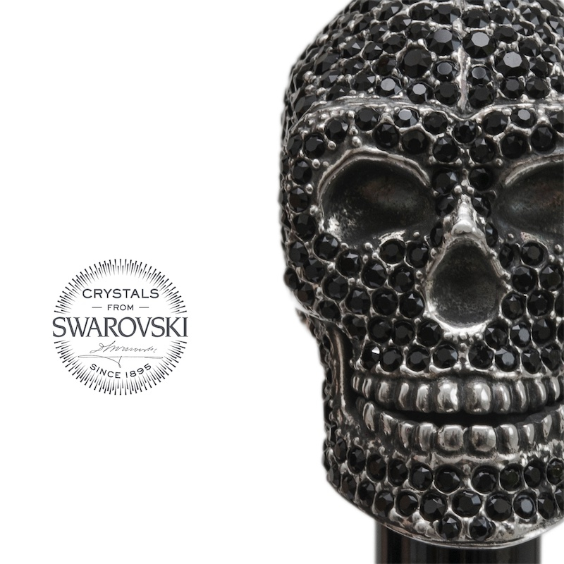 Pasotti Schuhanzieher SKULL SWAROVSKI BLACK