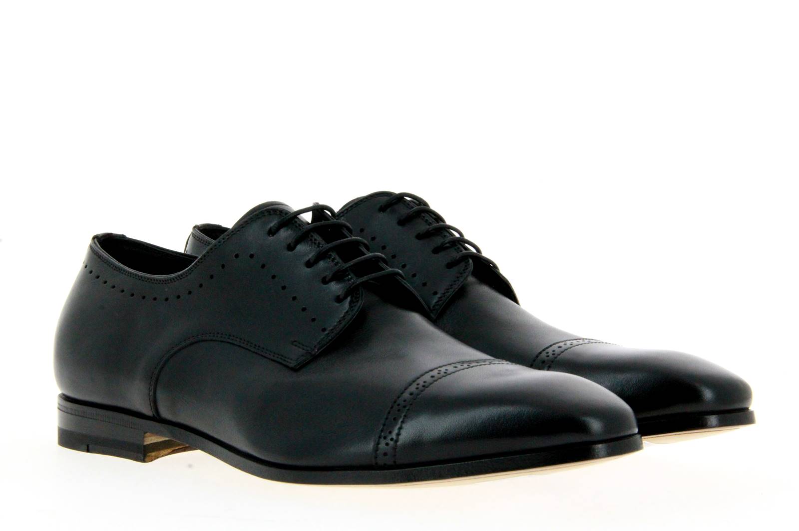 Santoni Schnürer LEATHER BLACK (42)