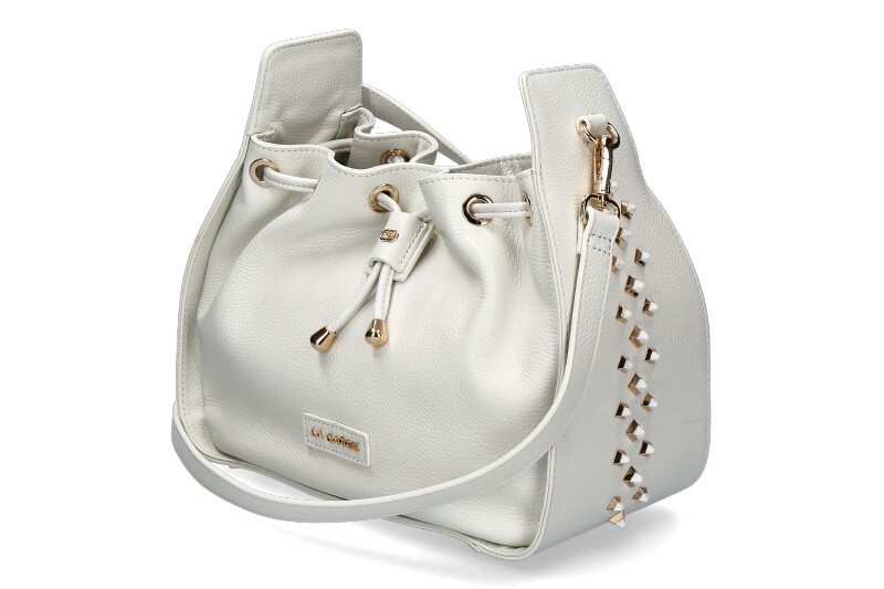 La Carrie Beuteltasche TUMBLED LEATHER WHITE