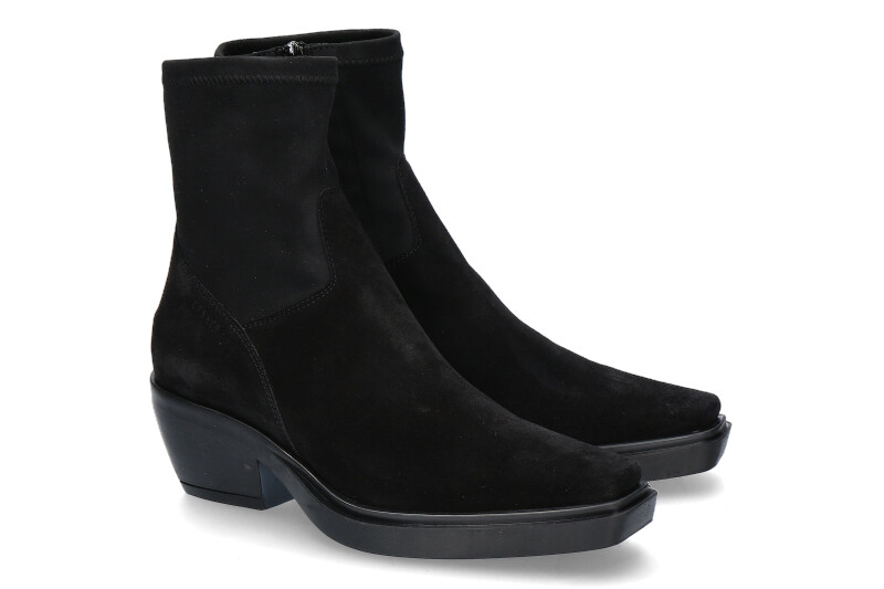 Copenhagen Studio Cowboy Bootie CPH235 STRECH  SUEDE-schwarz