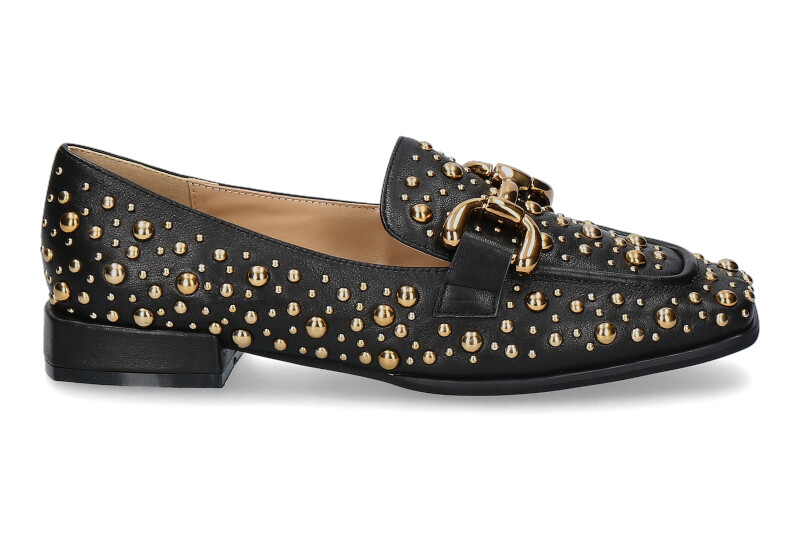 Alma en pena Loafer 175 BLACK GOLDEN DOTS- schwarz/ gold