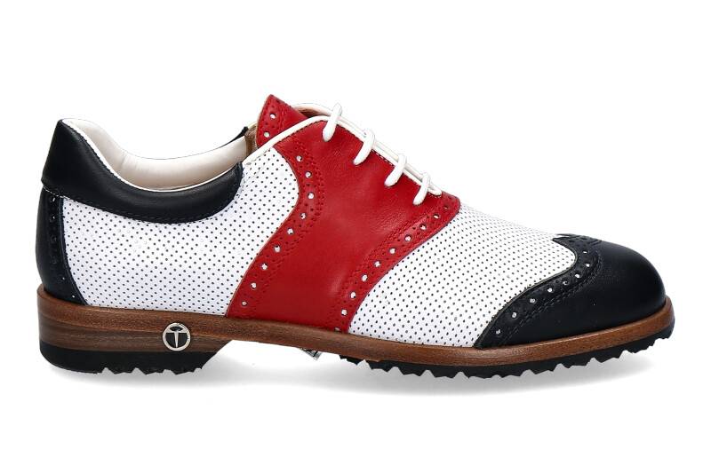 Tee Golf Shoes Damen- Golfschuh SUSY PERFORATO BLU BIANCO ROSSO (40)