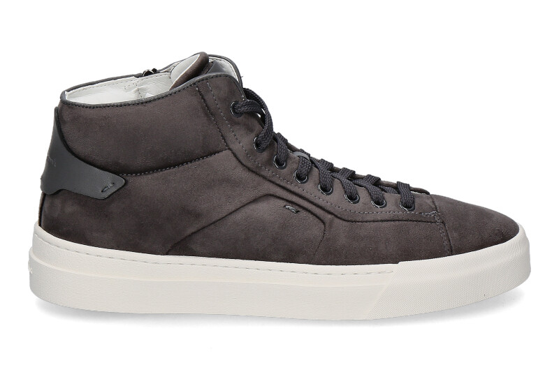 Santoni Herren- Mid- Cut Sneaker GREY VELOURS- dunkelgrau