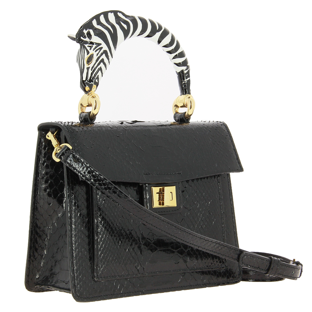 Silvano Biagini Tasche MELISSA NERO PITONE ZEBRA Silvano Biagini Tasche MELISSA NERO PITONE ZEBRA