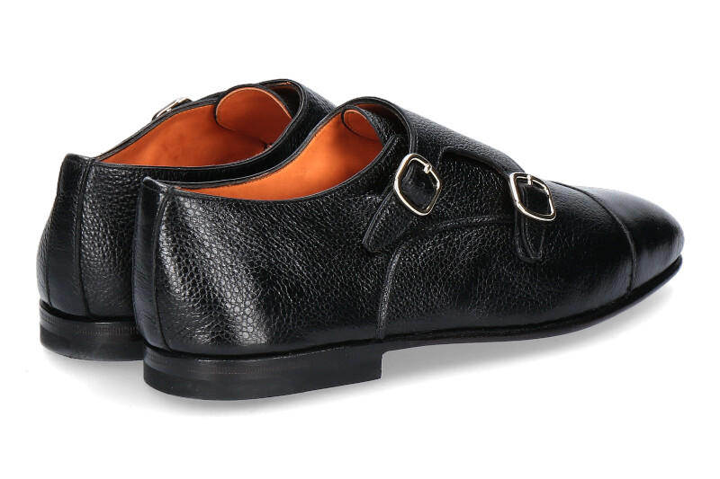 Santoni Monk LEATHER BLACK (43)