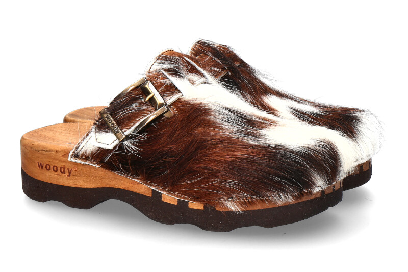 Woody Holzclogs LUKAS FELL BRAUN WEISS