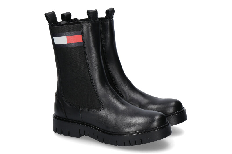 Tommy Hilfiger Damen- Boots LONG CHELSEA BLACK- schwarz