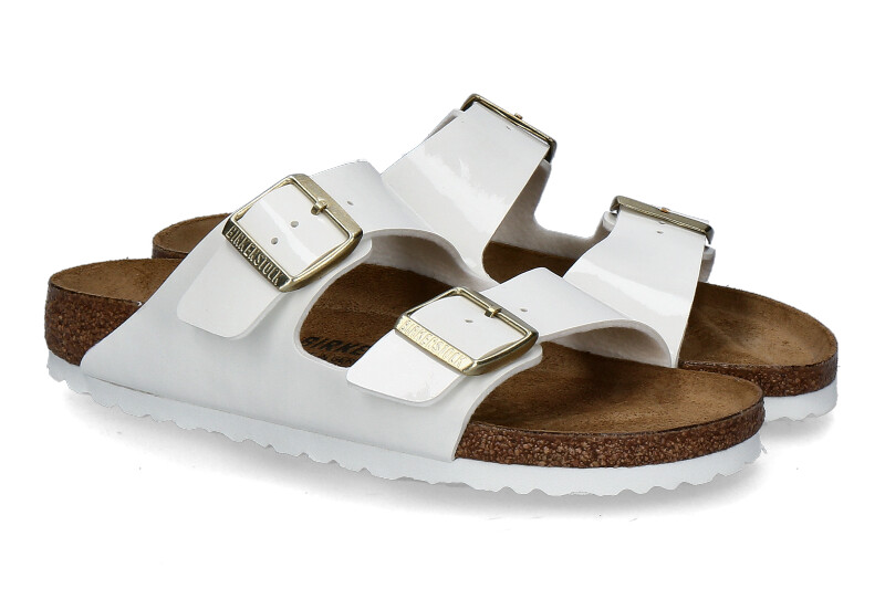 Birkenstock Pantolette ARIZONA SCHMAL- patent white