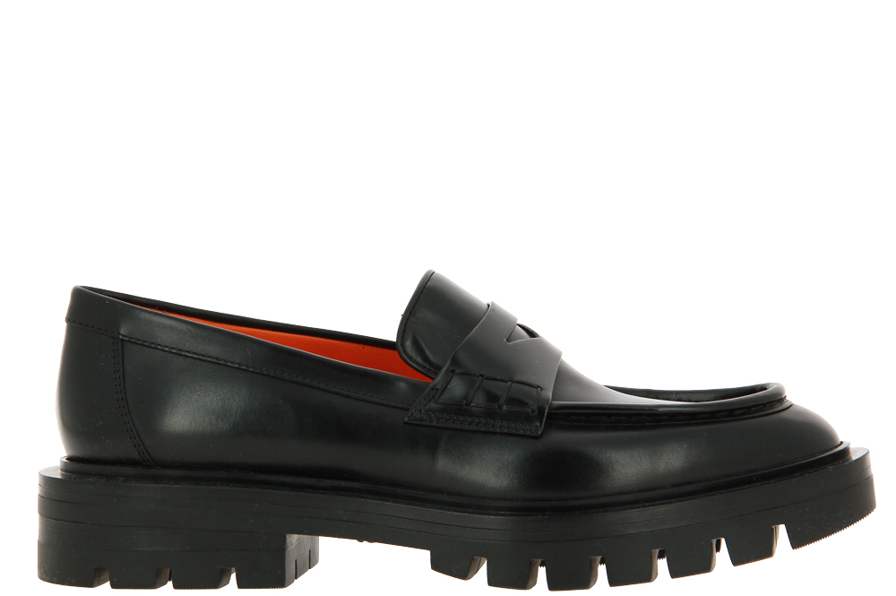 Santoni Slipper LEATHER NERO