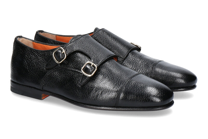 Santoni Monk LEATHER BLACK (40)