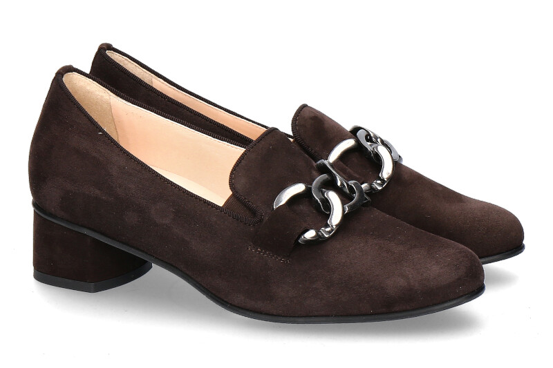 Hassia Pumps SIENA H-WEITE SAMTZIEGE DARKBROWN 