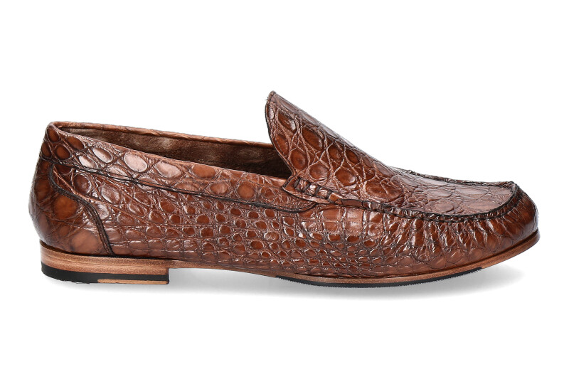 Doucal's Mokassin REAL CROCODILE MARRONE