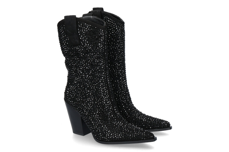 Exé Cowboy Boots GLITTER T6153- black 