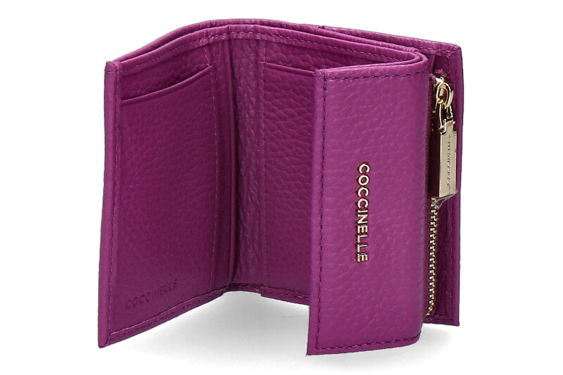 Coccinelle Portemonnaie GRAIN LEATHER METALLIC SOFT DAHLIA Coccinelle Portemonnaie GRAIN LEATHER METALLIC SOFT DAHLIA