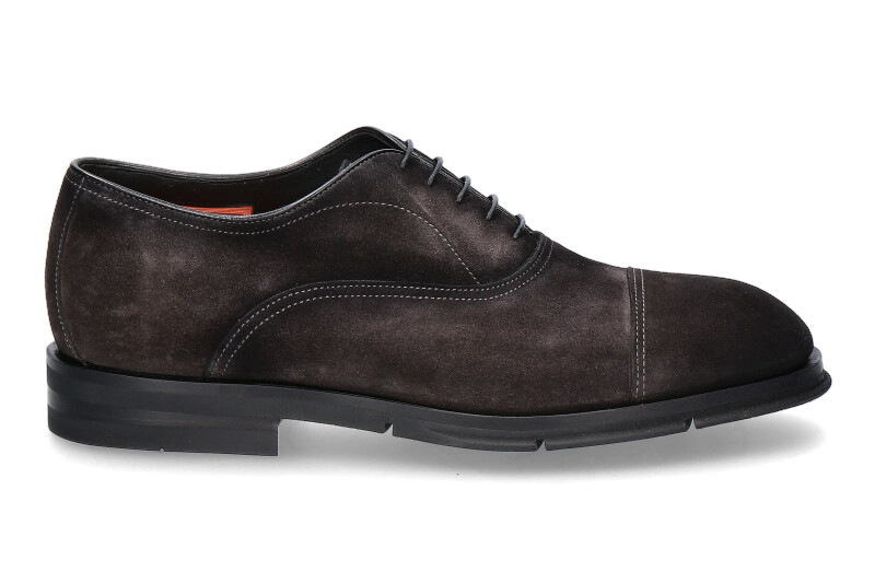 Santoni Oxford VELOURS VINTAGE BLACK/GREY- schwarz/ grau