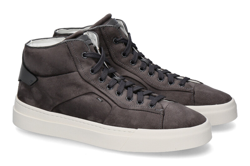 Santoni Herren- Mid- Cut Sneaker GREY VELOURS- dunkelgrau