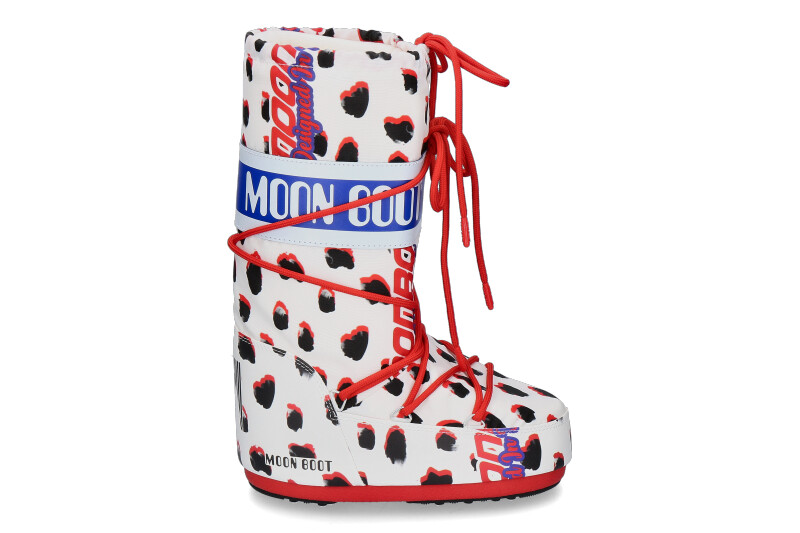 Moon Boot Snowboot RETROBIKER DALMATIAN- white/ red