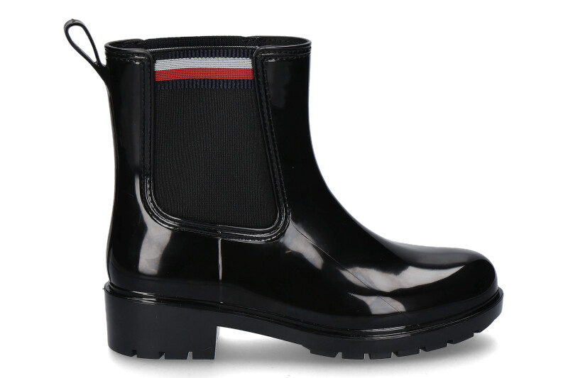 Tommy Hilfiger Damen Gummistiefel  CORPORATE ELASTIC RAINBOOT BLACK 