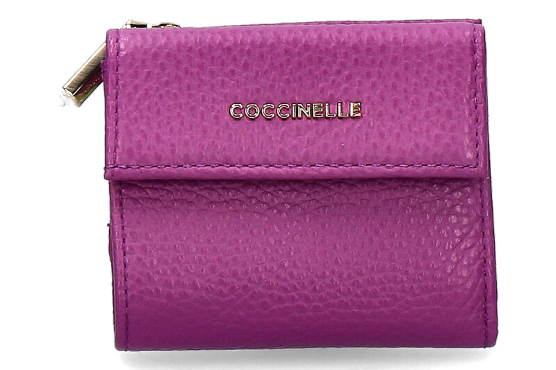 Coccinelle Portemonnaie GRAIN LEATHER METALLIC SOFT DAHLIA Coccinelle Portemonnaie GRAIN LEATHER METALLIC SOFT DAHLIA
